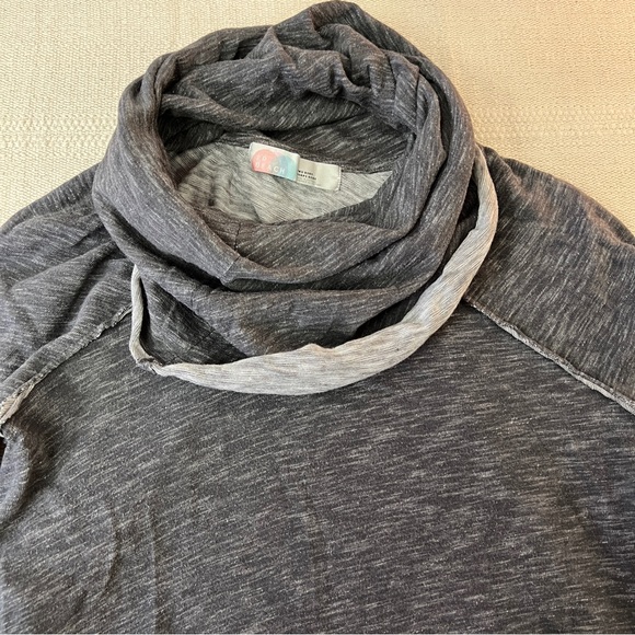 Free People Beach Cowl Neck Tee Grey - Picture 7 of 10